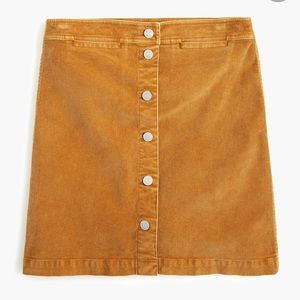 NWT JCrew corduroy brown mini skirt Size 28